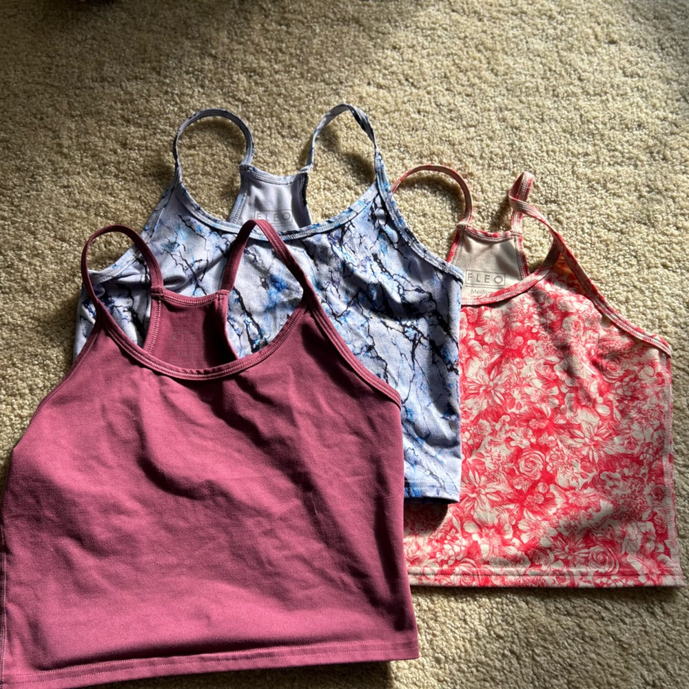 Fleo Women's Crop Tops - Purple, Blue Stone, Red Floral